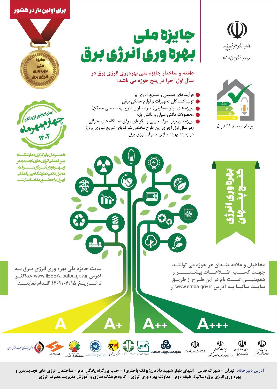 طرح «جایزه ملی بهره‌وری انرژی برق» برای اولین بار در کشور اجرا می‌شود